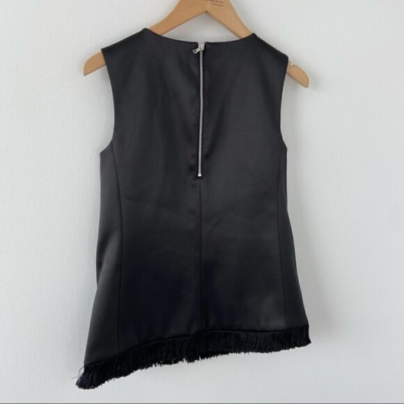 J.CREW Collection satin sleeveless shell Top with fringe sz XS/S - Picture 4 of 7